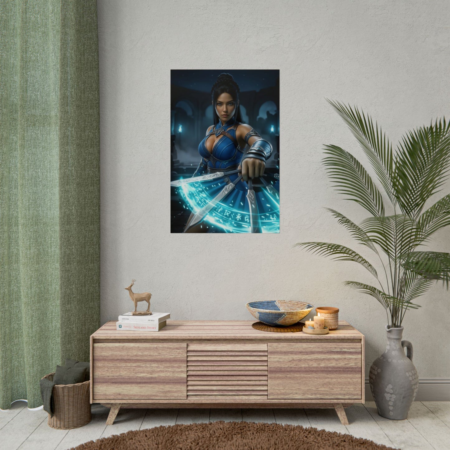 Kitana Poster Mortal Kombat Wall Art Print Gamer Room Decor