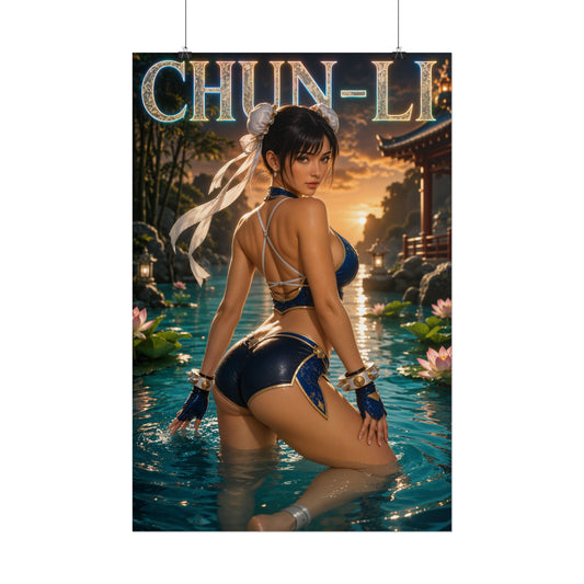 Chun Li Character Poster Street Fighter Gamer Gift Gaming Setup Wall Decor Print