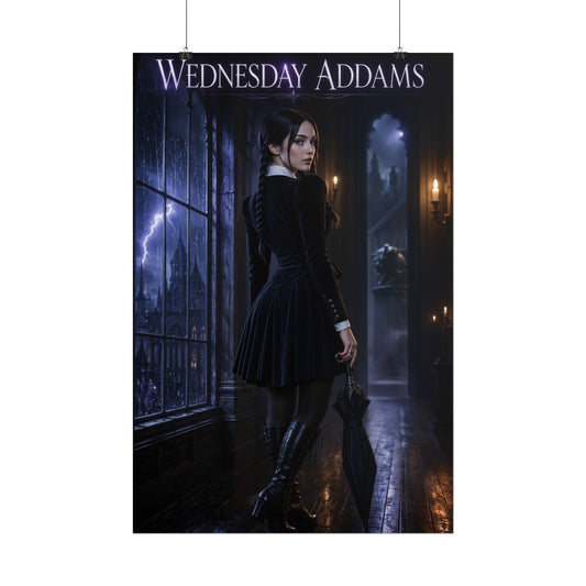 Gothic Wednesday Addams Gaming Poster Video Game Gothic Wall Art Print
