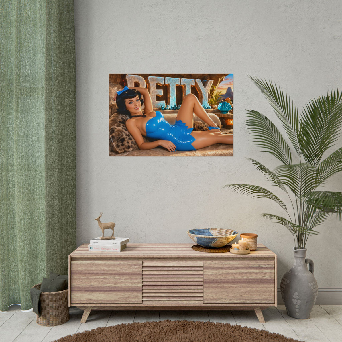 Betty Rubble The Flintstones Retro Poster Cartoon Wall Art Room Decor