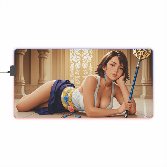 Yuna RGB Mouse Pad – Final Fantasy Illuminated Desk Mat, RPG Anime Gamer Setup