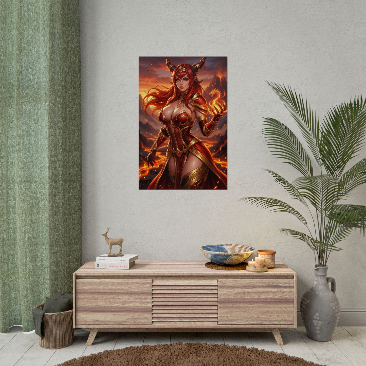 Alexstrasza World of Warcraft Poster Drachenkönigin Frau Wandkunst Fantasy Charakterdruck Spielzimmer Deko Geschenk