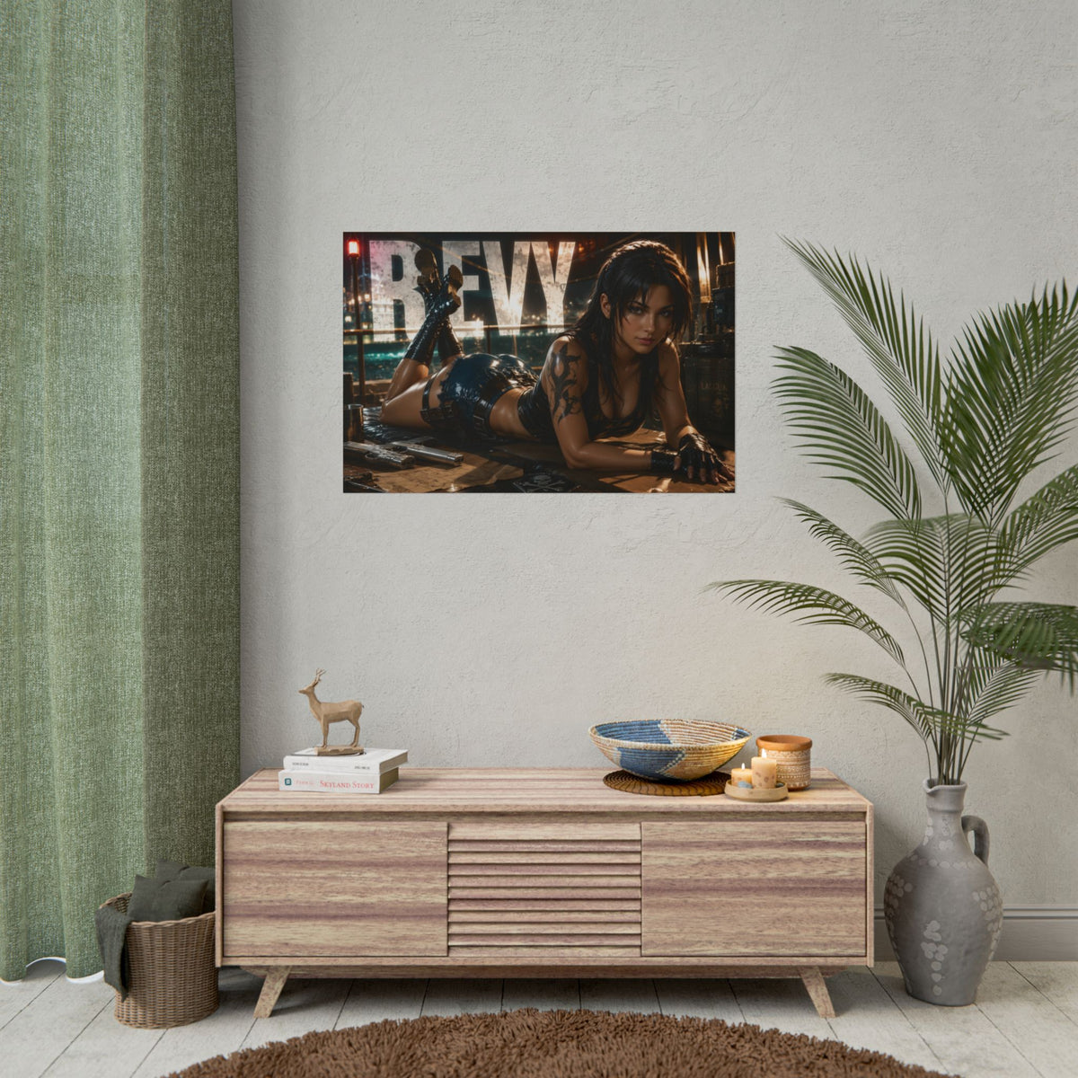 Revy Character Poster Black Lagoon Anime Wall Decor Collectible Art Print