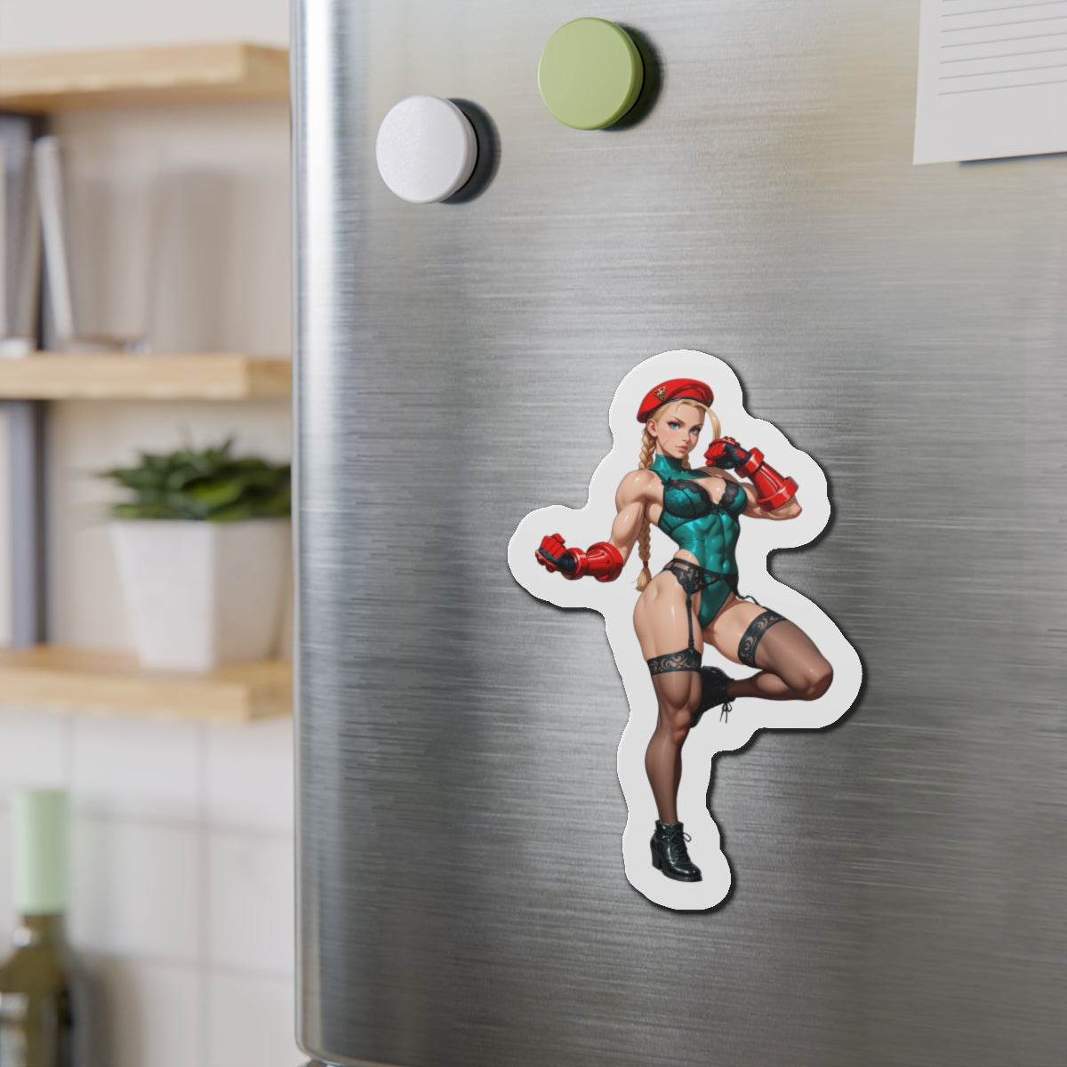 Cammy White Magnet – Street Fighter Kühlschrankmagnet, Anime-Kämpferin-Deko