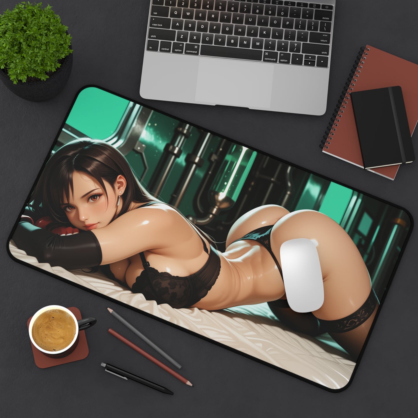 Tifa Lockhart Gaming Mouse Pad, Final Fantasy Desk Mat, Anime Fighter Girl Setup