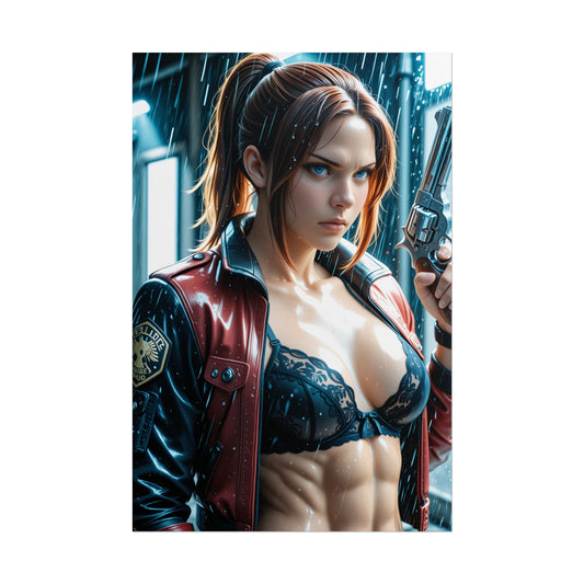 Claire Redfield Poster – Resident Evil Survival Wall Art Print, Gamer Decor