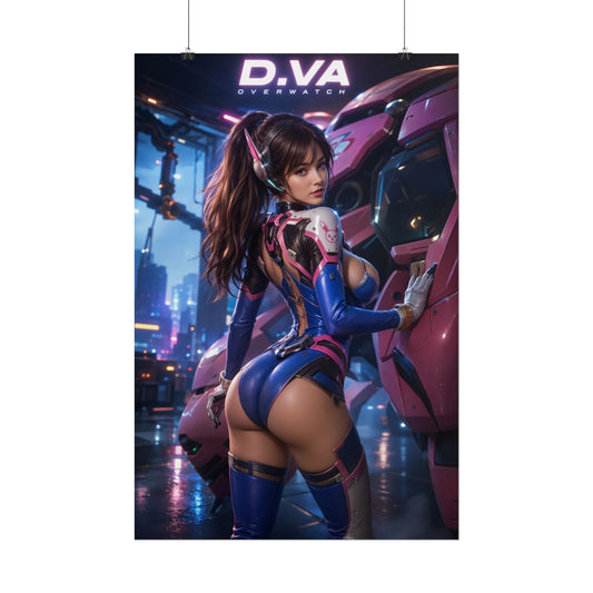 D.VA Overwatch Poster, Gaming Wall Art, Anime Print, Gamer Decor