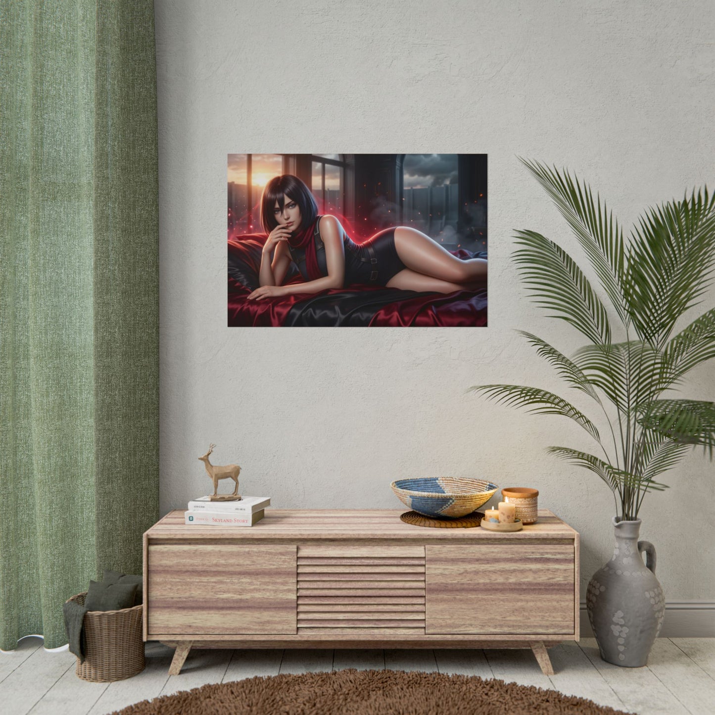 Mikasa Ackerman Poster, Anime Wall Art, Gaming Print, Room Decor