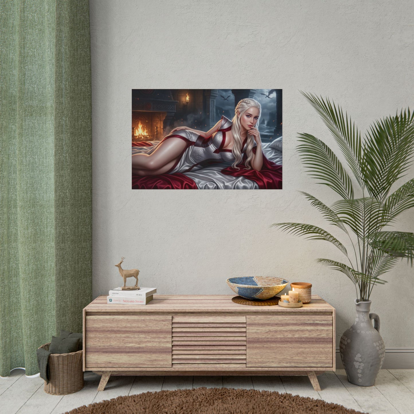 Daenerys Targaryen Poster, Fantasy Wall Art, TV Series Print Decor