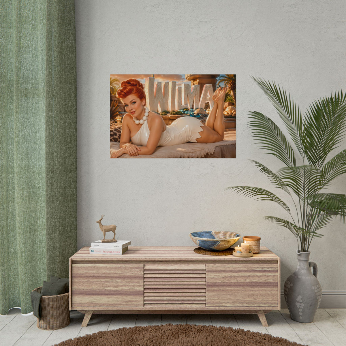Wilma Flintstone The Flintstones Retro Poster Cartoon Wall Art Room Decor