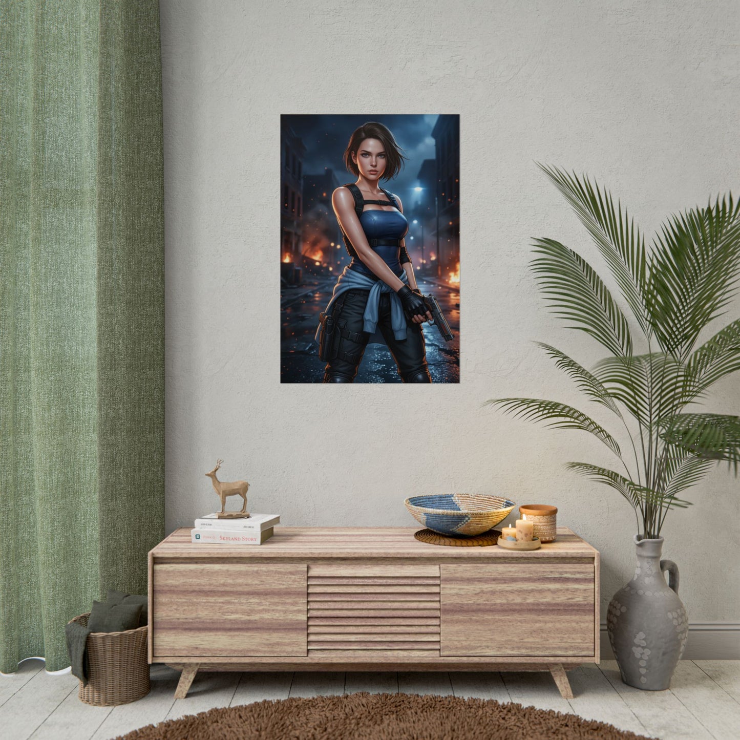 Jill Valentine Resident Evil Poster Action Woman Wall Art Survival Horror Character Print Gaming Room Decor Gift