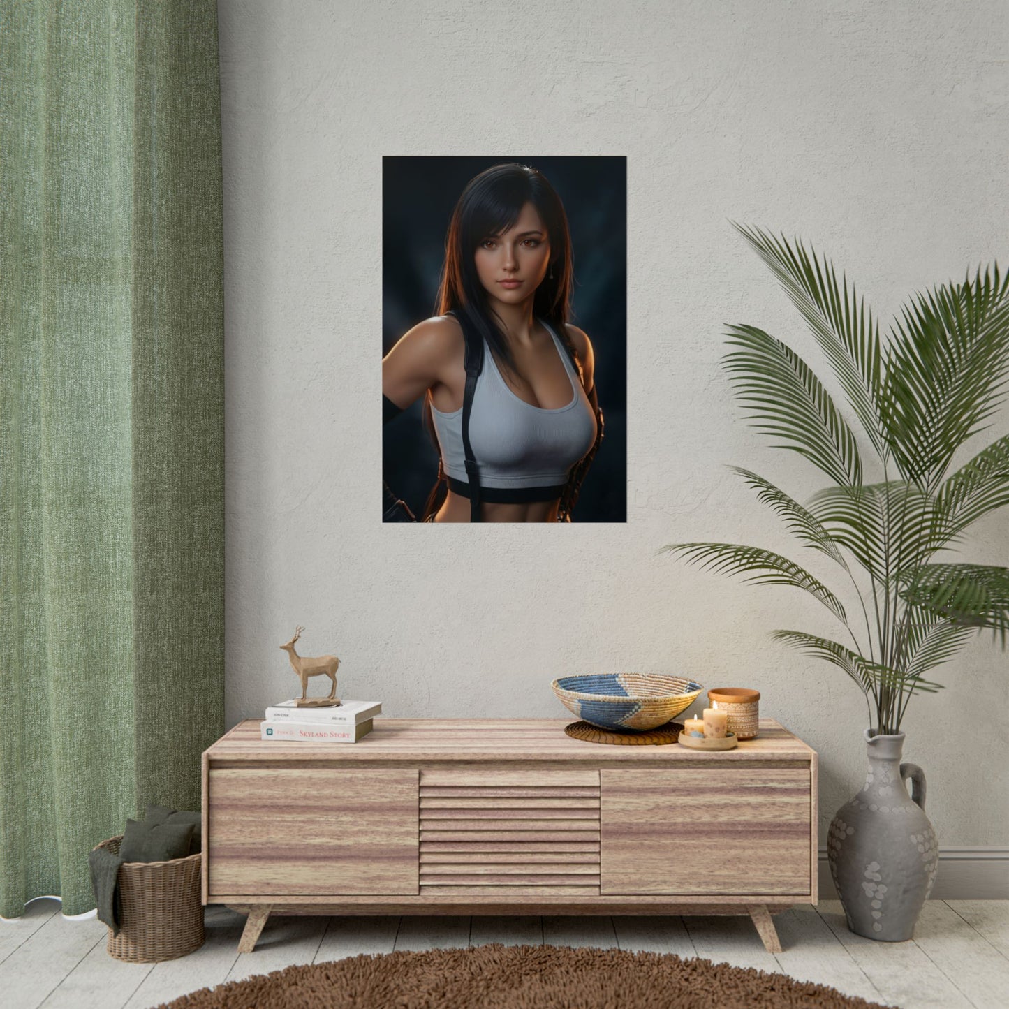 Tifa Lockhart Poster, Final Fantasy VII Art Print, Iconic RPG Fighter - wall art for gaming room and home office