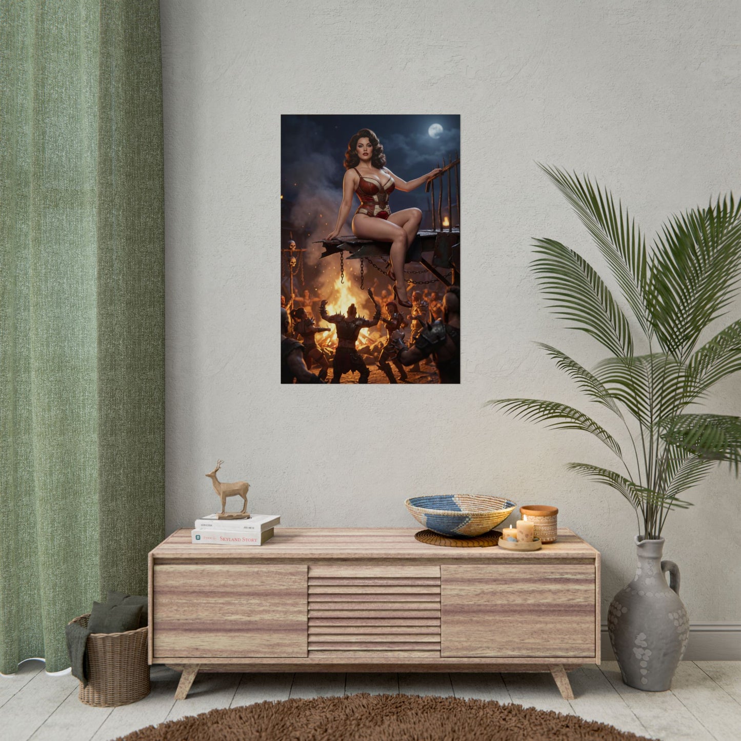 Fallout Dominant Woman Poster / Fallout Dominant Wall Art / Fallout Dominant Art Print / Fallout Poster - commanding woman above chaos, bold collector wall art