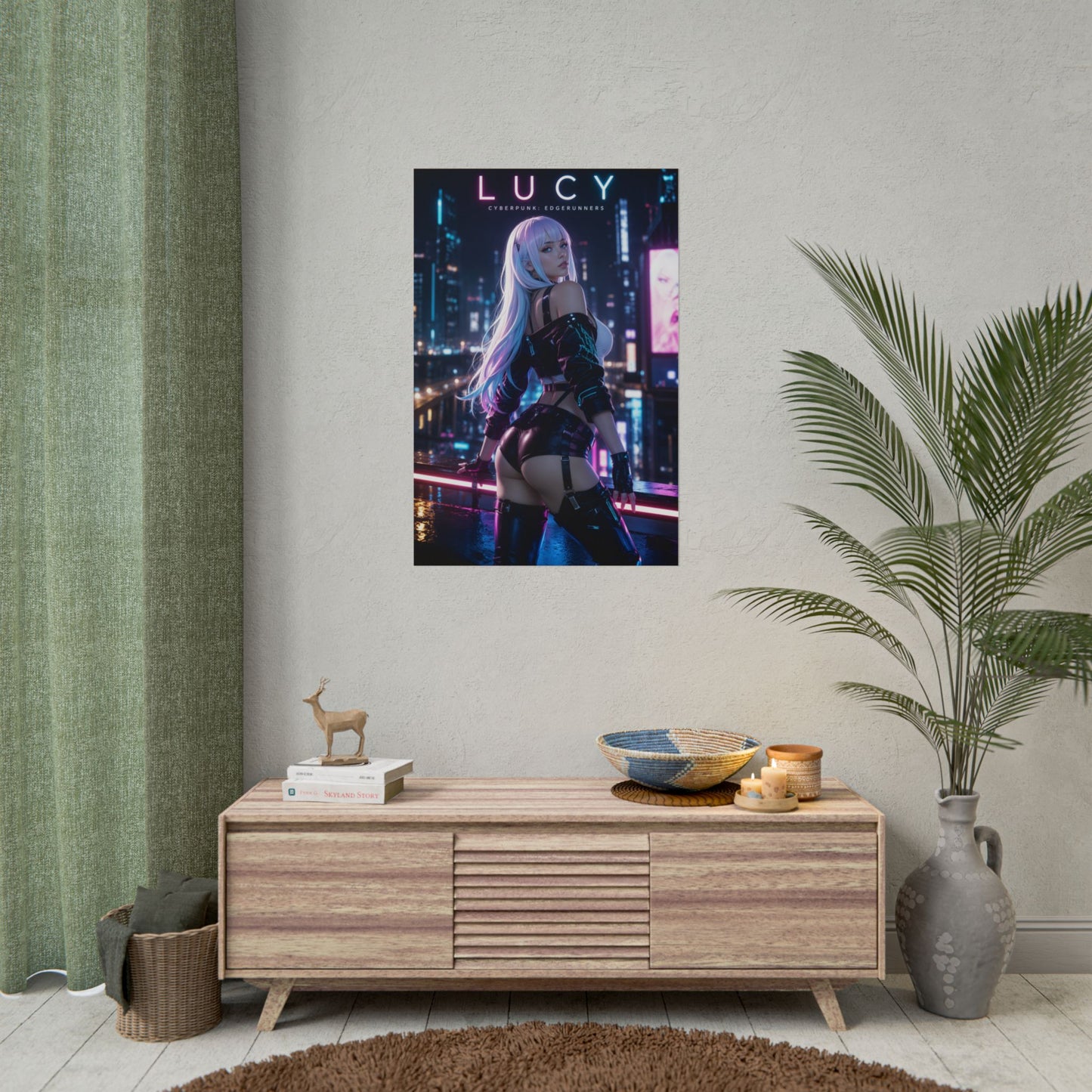 Lucy Cyberpunk Poster, Edgerunners Wall Art, Anime Print, Gamer Decor