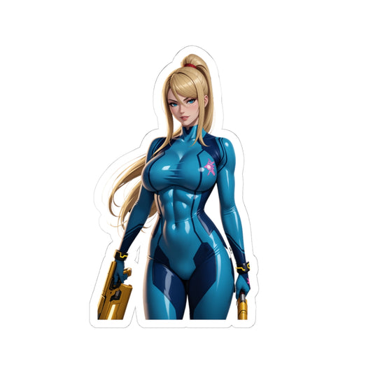 Samus Aran Sticker – Sci-Fi Vinyl Sticker for Laptops, Journals & Indoor Decor