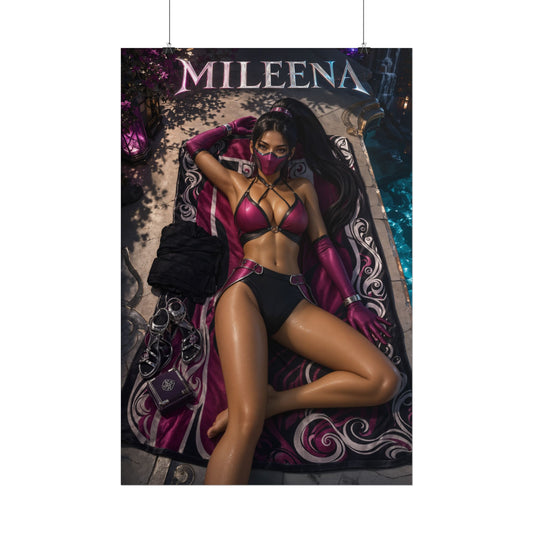 Mileena Character Poster Mortal Kombat Gamer Gift Gaming Setup Wall Decor Print