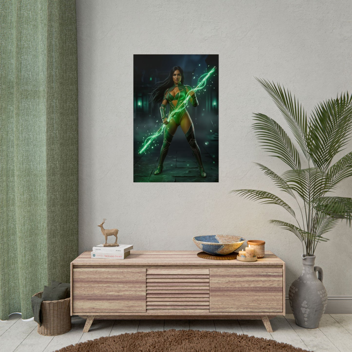 Jade Mortal Kombat Poster, Mortal Kombat Wall Art, Fighting Game Girl Print, Ninja Warrior Decor, Gamer Gift
