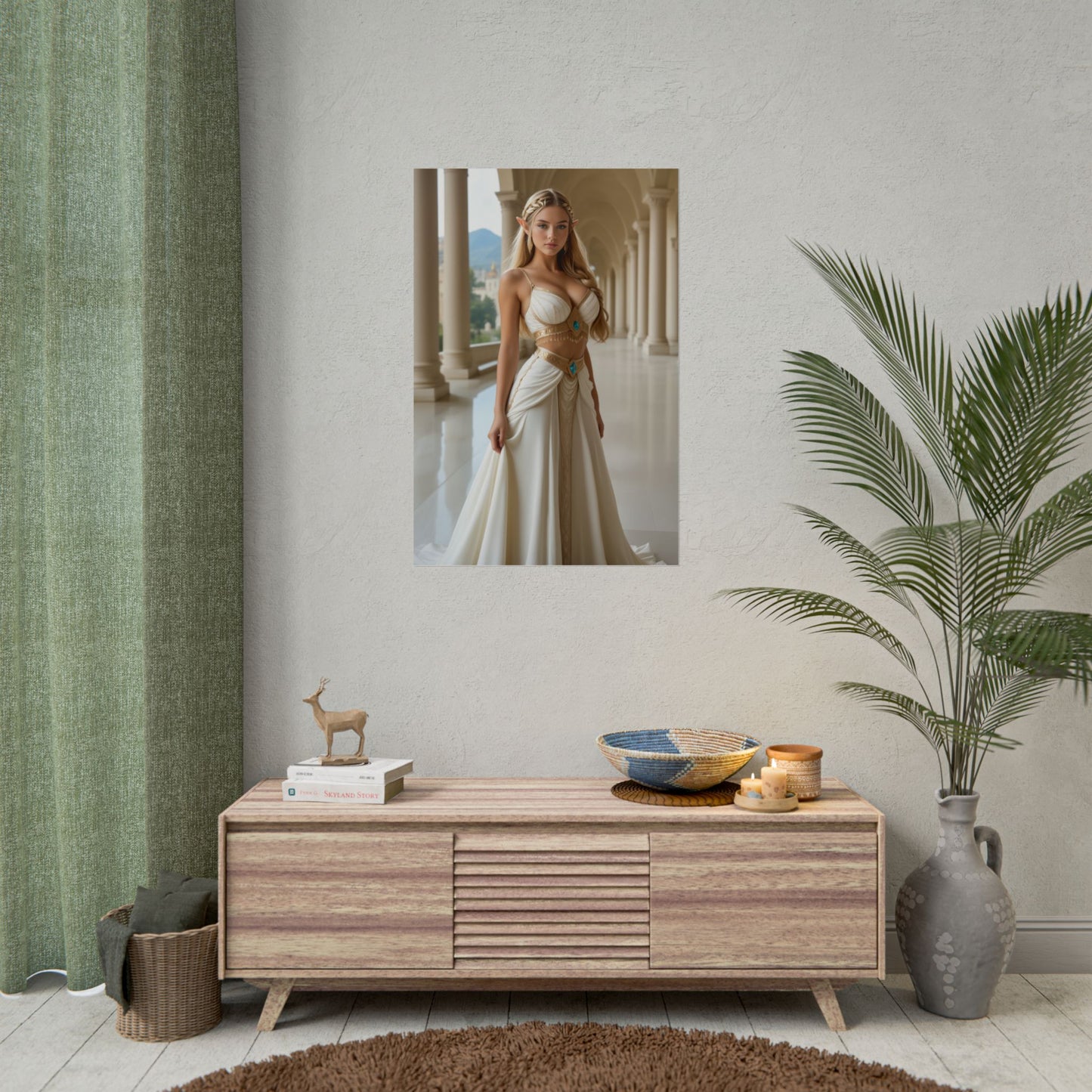 Princess Poster, Heroine from Popular Game Art Print, Waifu Fantasy Wall Decor