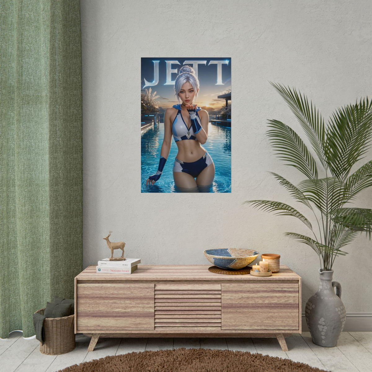 Jett Valorant Gaming Poster Wall Art Gamer Room Decor Collectible Print