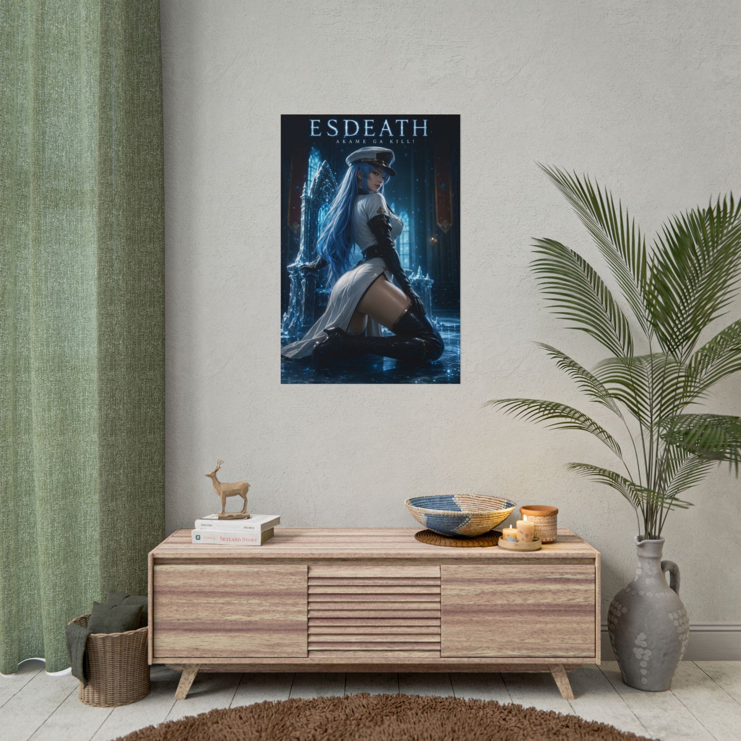 Esdeath Poster, Anime Wall Art, Fantasy Print, Gamer Decor