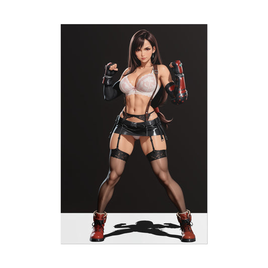 Tifa Lockhart Poster, Final Fantasy Anime Girl Art Print, Gamer Room Wall Decor