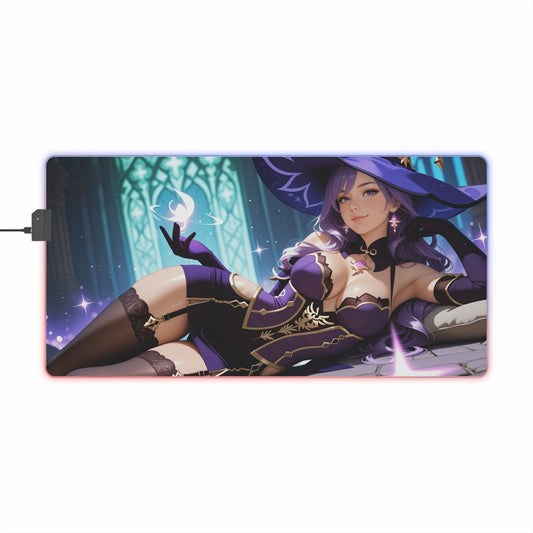 Lisa Minci RGB Mouse Pad – Genshin Impact LED Desk Mat, Anime Gamer Setup
