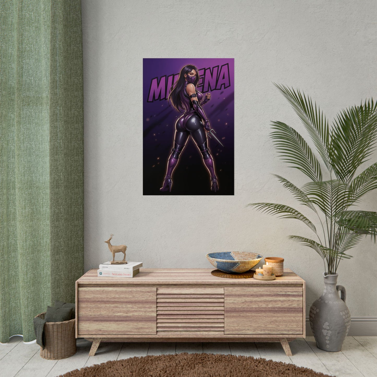 Mileena Art Print, Mortal Kombat Poster, Fighting Game Girl Wall Art, Combat Character Decor, Gamer Gift Idea