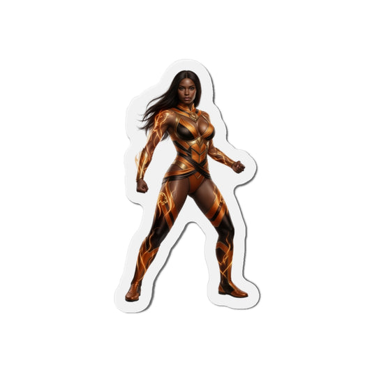 Vixen Magnet – DC Comic Heroine Fridge Magnet, Anime Style Decor - die-cut vinyl magnet of Vixen in bold anime-style pose