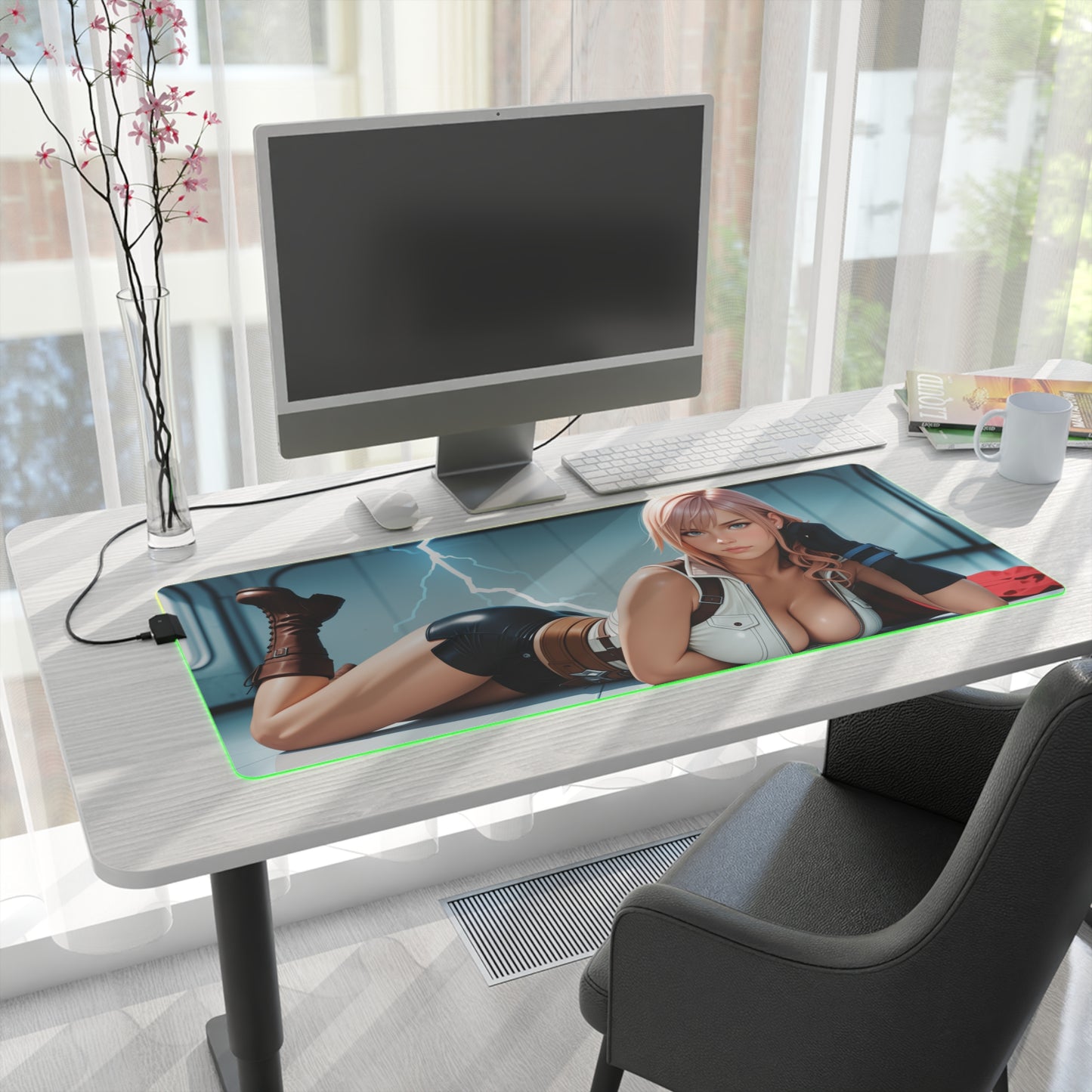 Килимок для столу Lightning – світлодіодний RGB-підкладка, ігровий комплект для дівчат з аніме Waifu