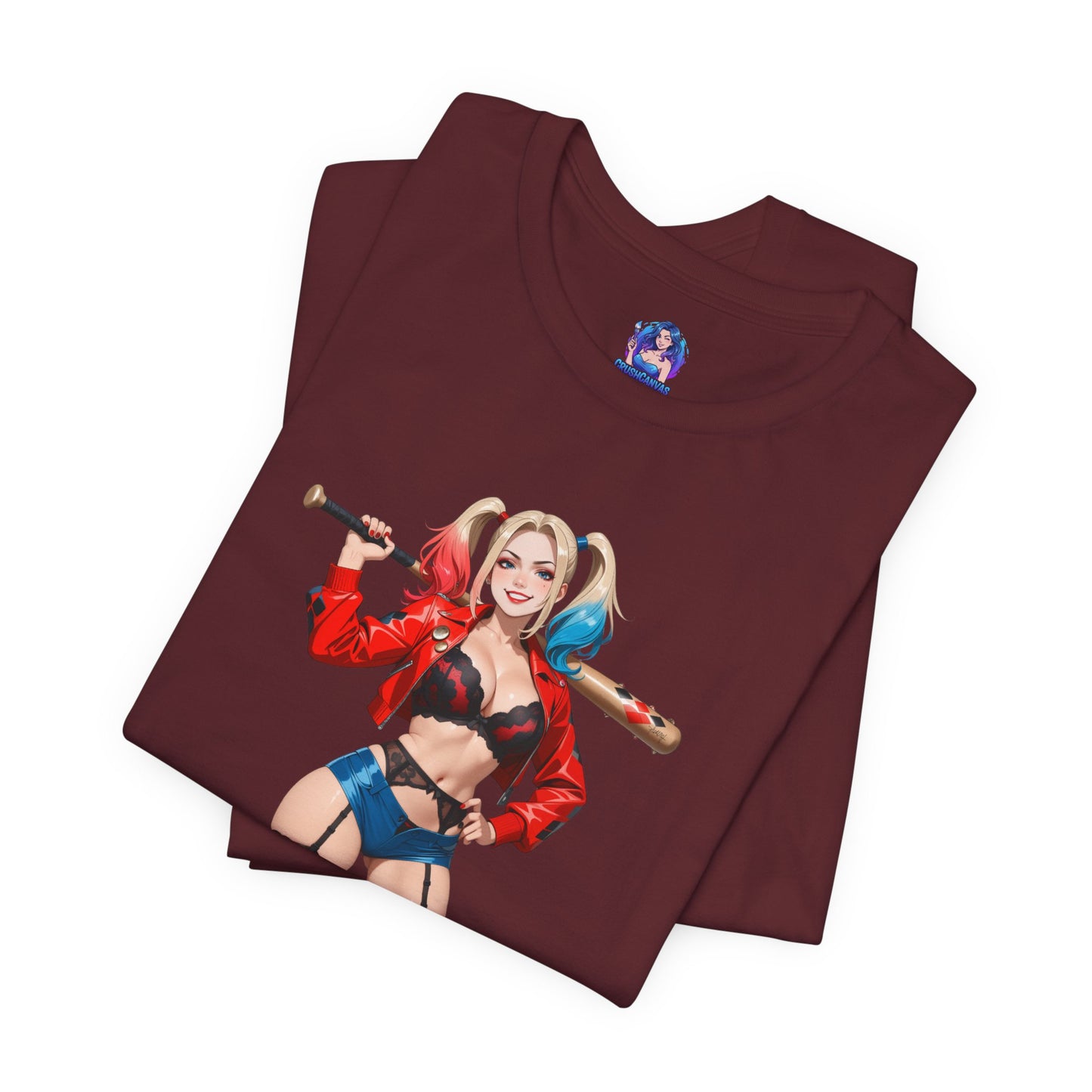 Harley Quinn Grafik-T-Shirt | DC-Bösewicht-T-Shirt für Anime- und Gaming-Fans | Waifu-Streetwear