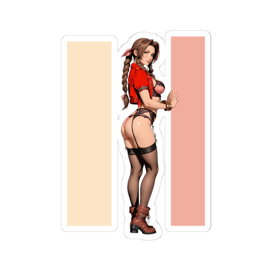 Aerith Sticker – Fantasy Game Vinyl Sticker for Laptops, Journals & Indoor Decor