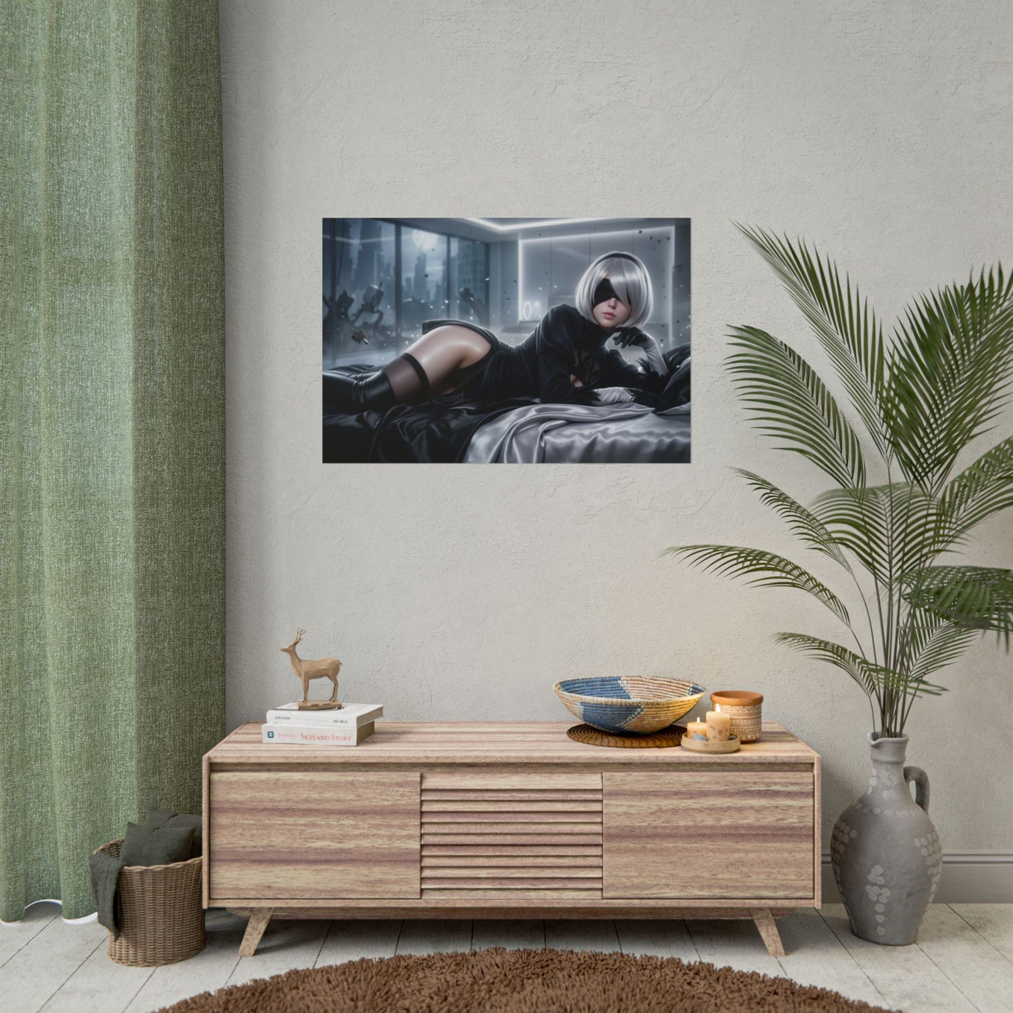 2B Nier Automata Poster, Anime Wall Art, Gaming Poster, Room Decor