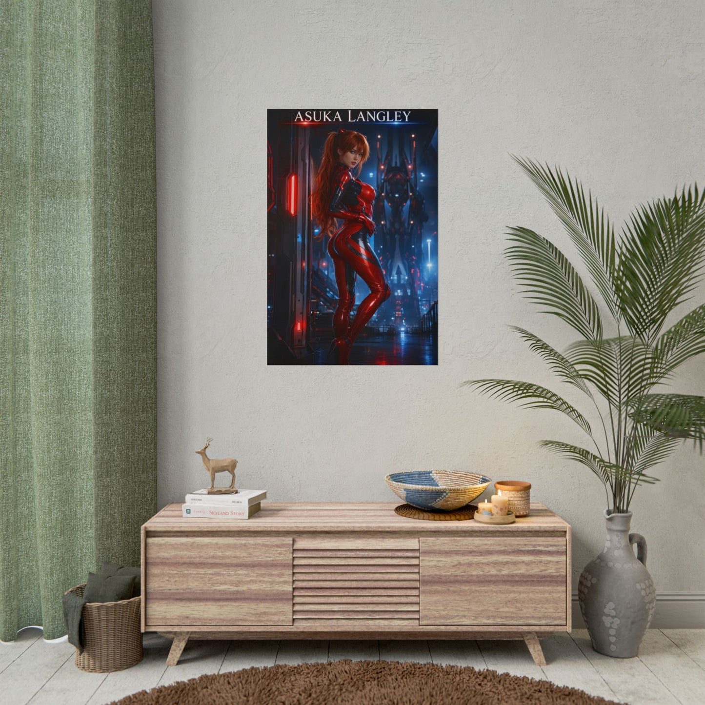 Asuka Langley Evangelion Poster Anime Wall Art Print Decor
