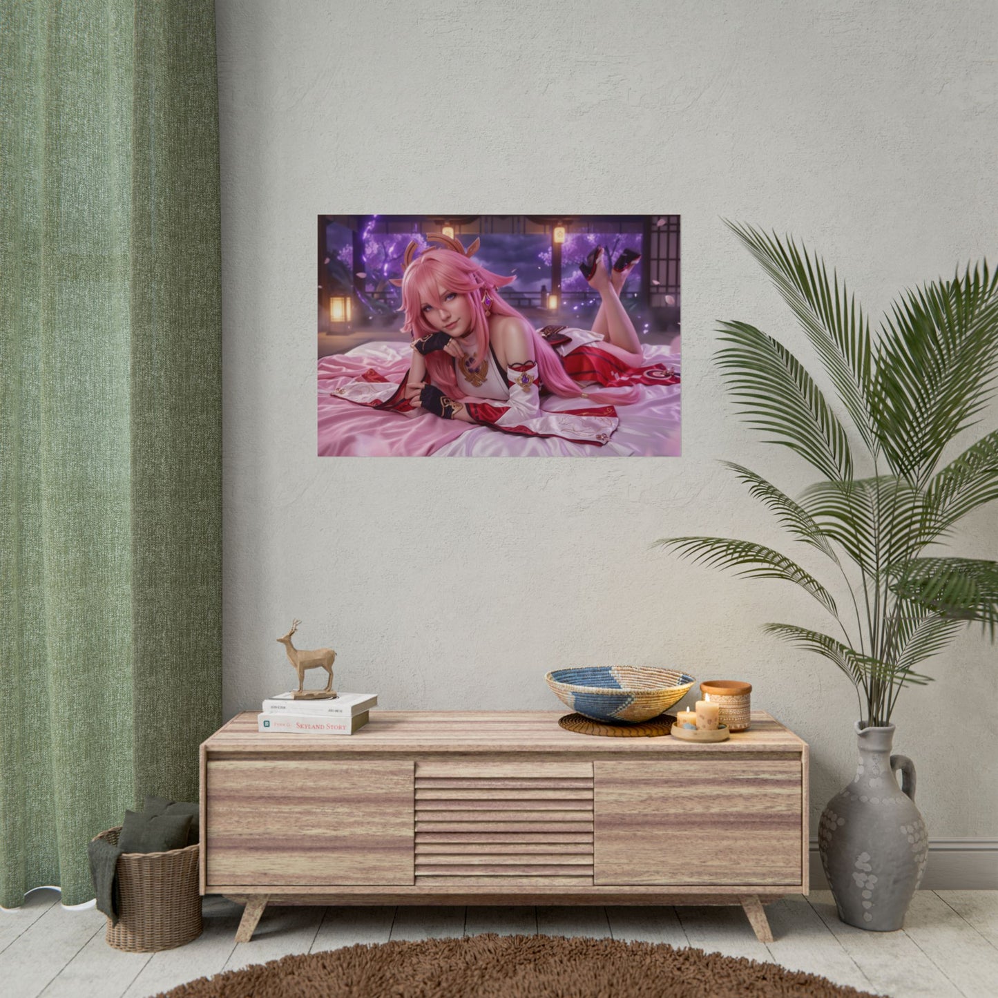 Yae Miko Poster, Genshin Impact Wall Art, Anime Print Decor