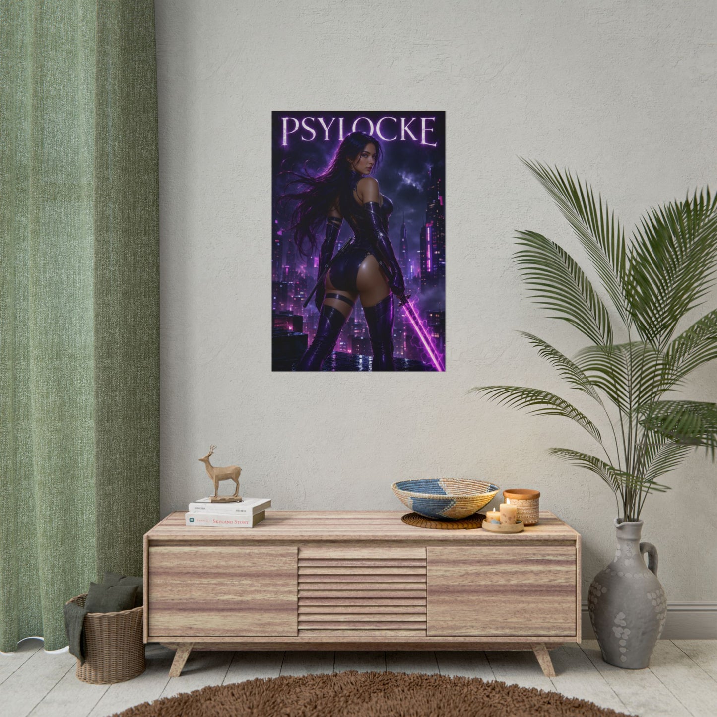 Psylocke Poster, Marvel Comics Wall Art, X-Men Print, Gamer Decor