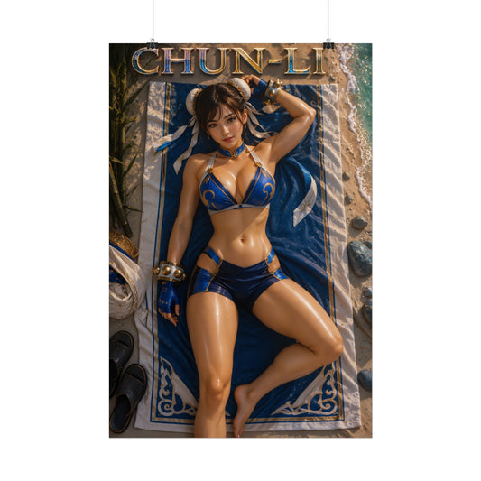 Chun Li Street Fighter Gaming Poster Wall Art Gamer Room Decor Collectible Print