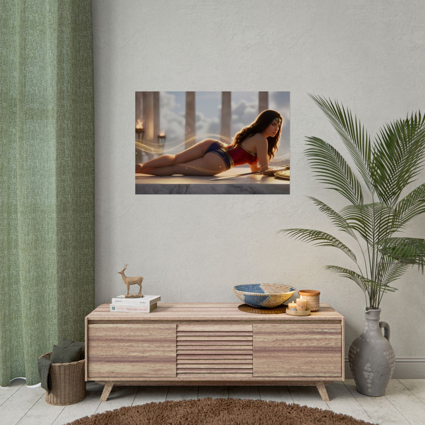 Wonder Woman Poster, DC Comics Art Print, Superhero Wall Art