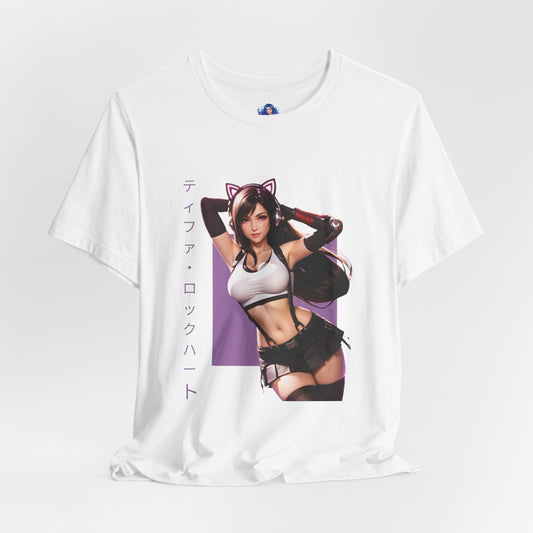 Tifa Lockhart Grafik-T-Shirt | Final Fantasy VII T-Shirt für Anime-Fans | Sexy Kämpferinnen-Shirt