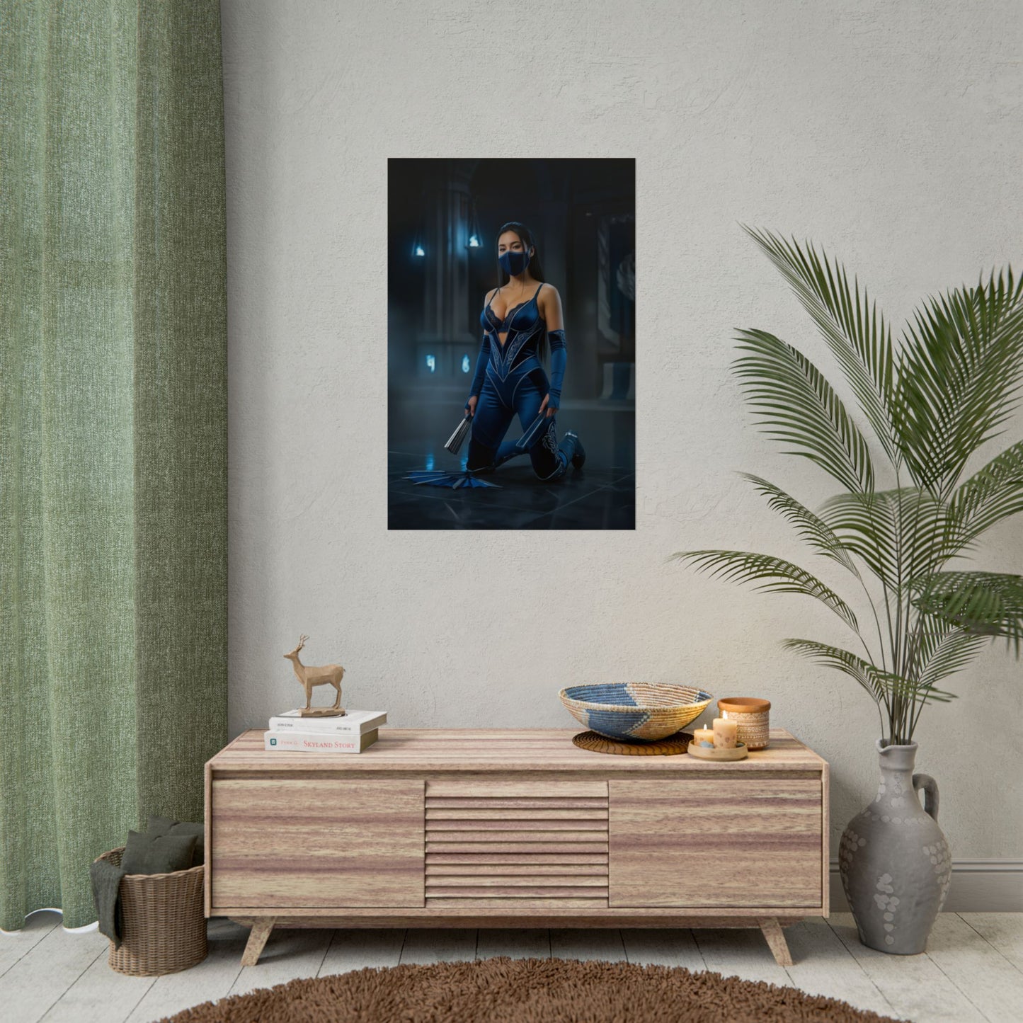 Kitana Mortal Kombat Art Print, MK Wall Art Poster, Warrior Princess Decor, Fighting Game Wall Art, Gamer Gift