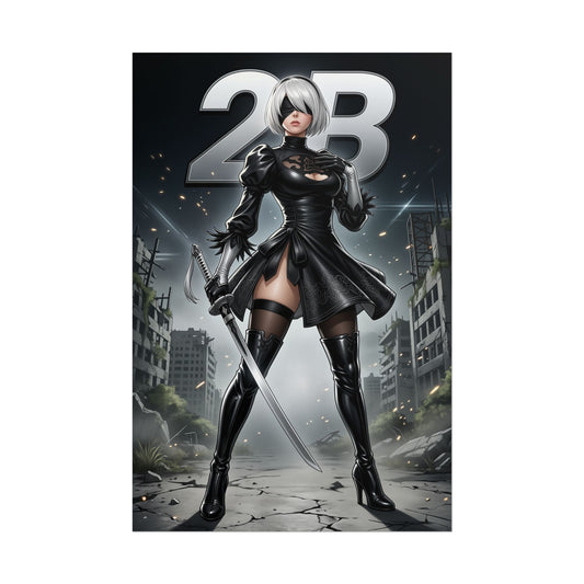 2B Nier Automata Art Print, Sci Fi Game Poster, Futuristic Woman Wall Decor, Gaming Room Setup, Gamer Gift