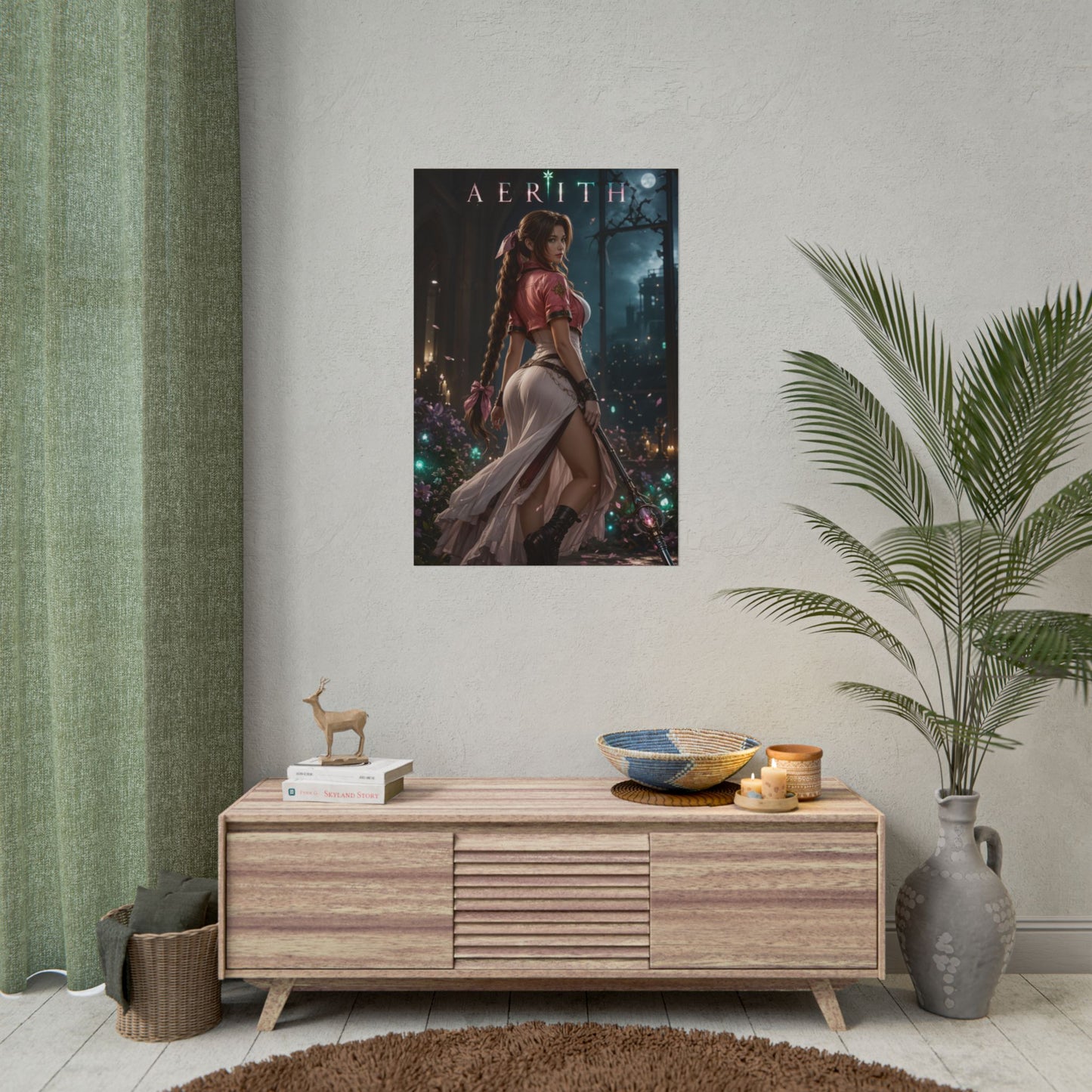 Aerith Gainsborough Final Fantasy VII Poster FF7 Wall Art Print
