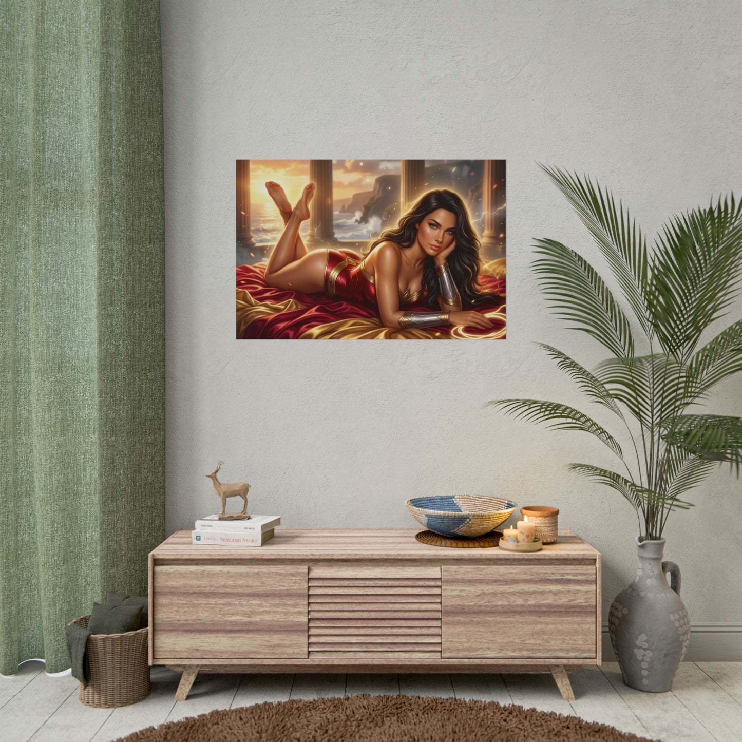 Wonder Woman Poster, DC Comics Wall Art, Fantasy Print Decor