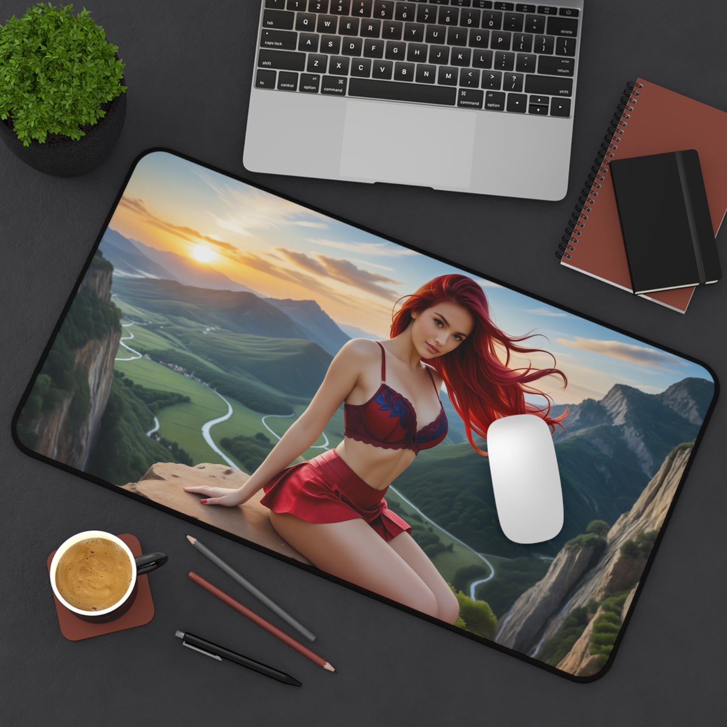 Erza Scarlet Schreibtischunterlage, Fairy Tail Mauspad, Anime-Heldin Gamer-Schreibtischdeko