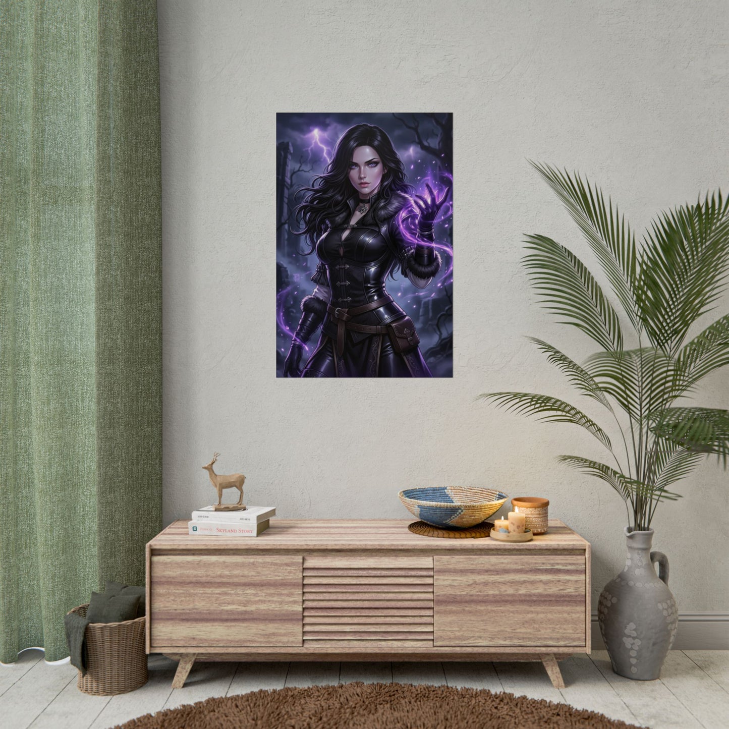 Yennefer Poster Witcher Wall Art Fantasy Sorceress Print Dark Magic Woman Decor RPG Artwork Gamer Room Gift