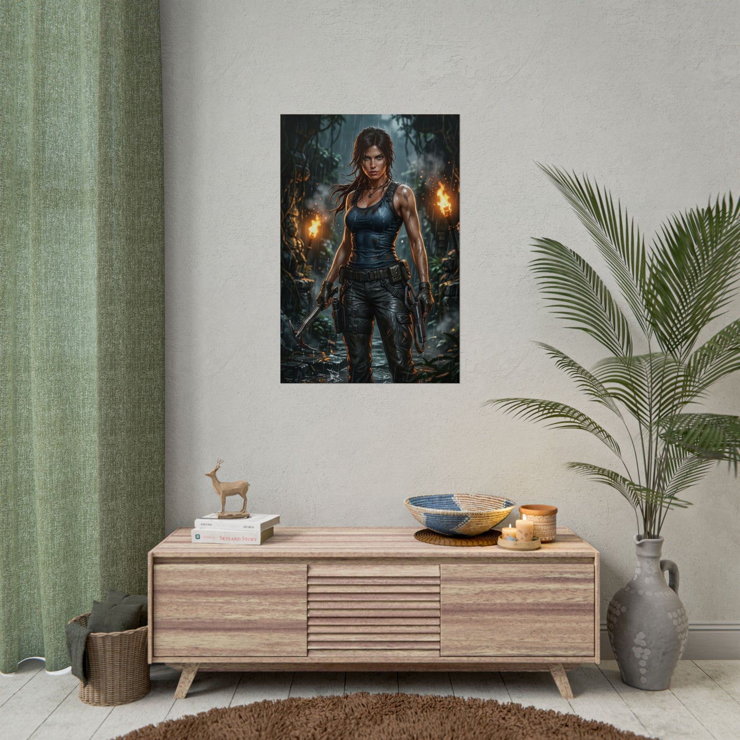 Lara Croft Tomb Raider Poster Adventure Woman Wall Art Explorer Girl Print Action Character Gaming Room Decor Gift