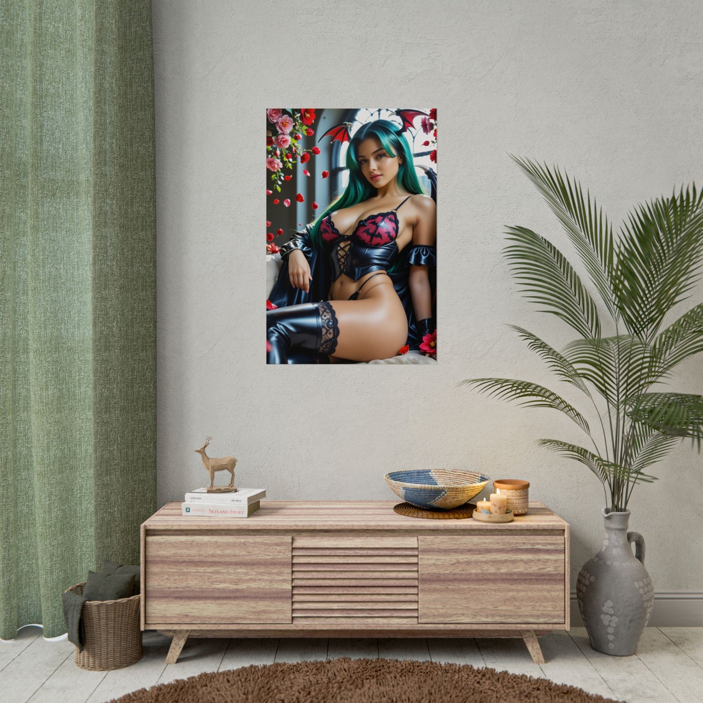 Morrigan Aensland Art Poster – Dark Fantasy Wall Art, Gift for Gamers