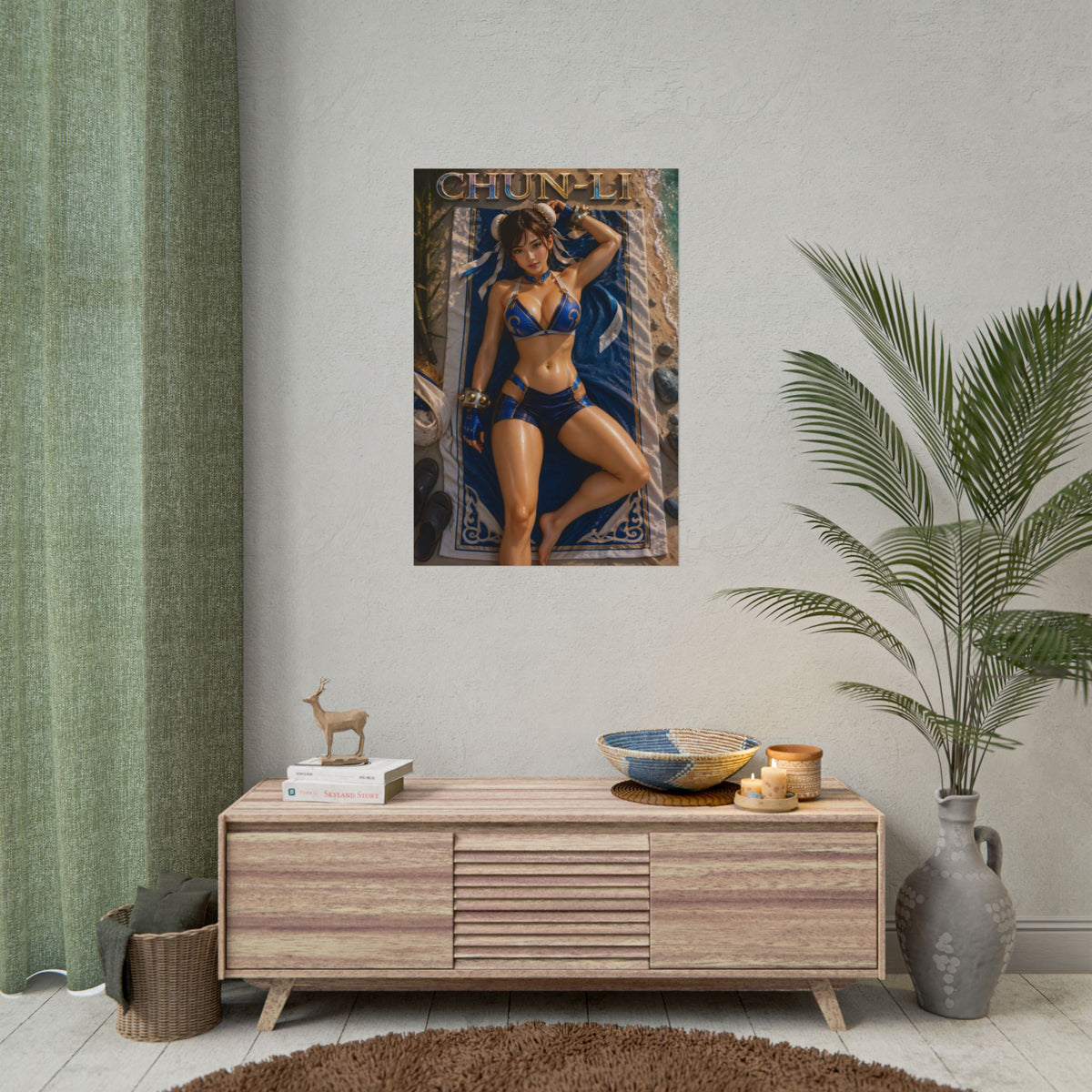 Chun Li Street Fighter Gaming Poster Wall Art Gamer Room Decor Collectible Print