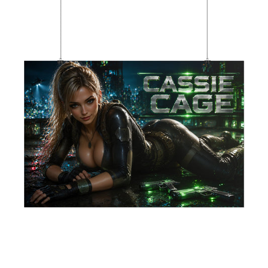 Game Room Decor Cassie Cage Mortal Kombat Poster Character Wall Art Gamer Gift