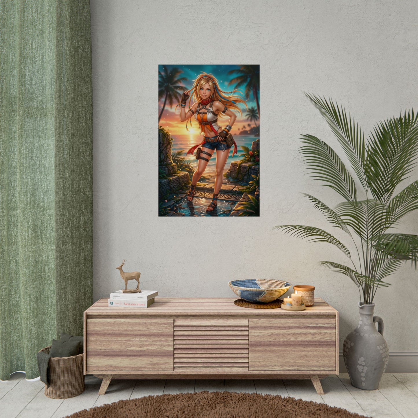 Rikku Final Fantasy X Poster Anime RPG Wall Art Blonde Girl Print Fantasy Woman Decor Gaming Room Gift