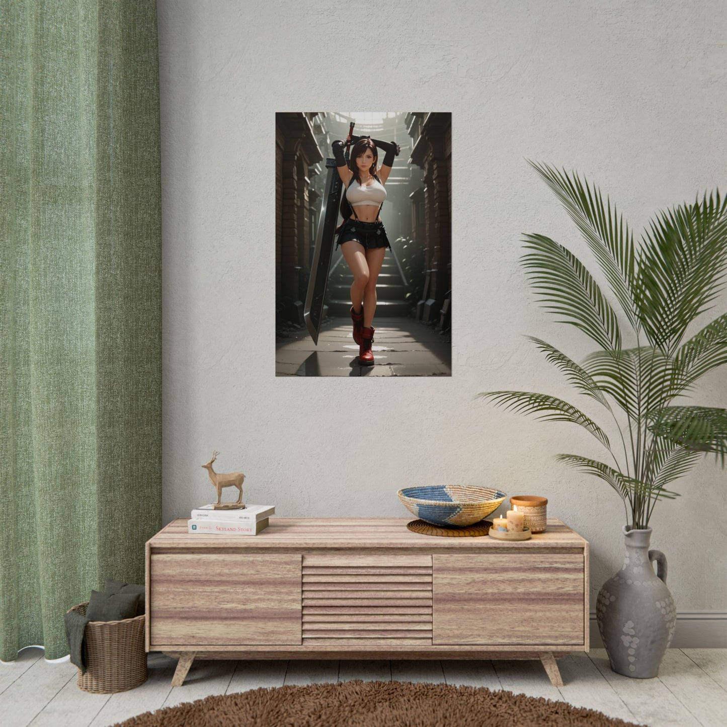 Постер дівчини-файтинга | Настінне мистецтво вайфу Тіфи Локхарт для декору отаку
